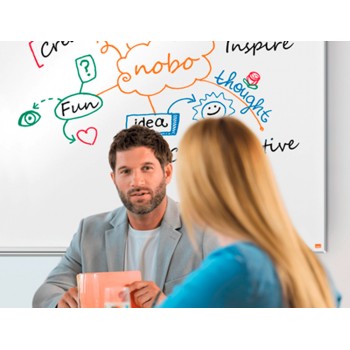 Pizarra blanca nobo ip pro acero vitrificado magnetico 600x450 mm