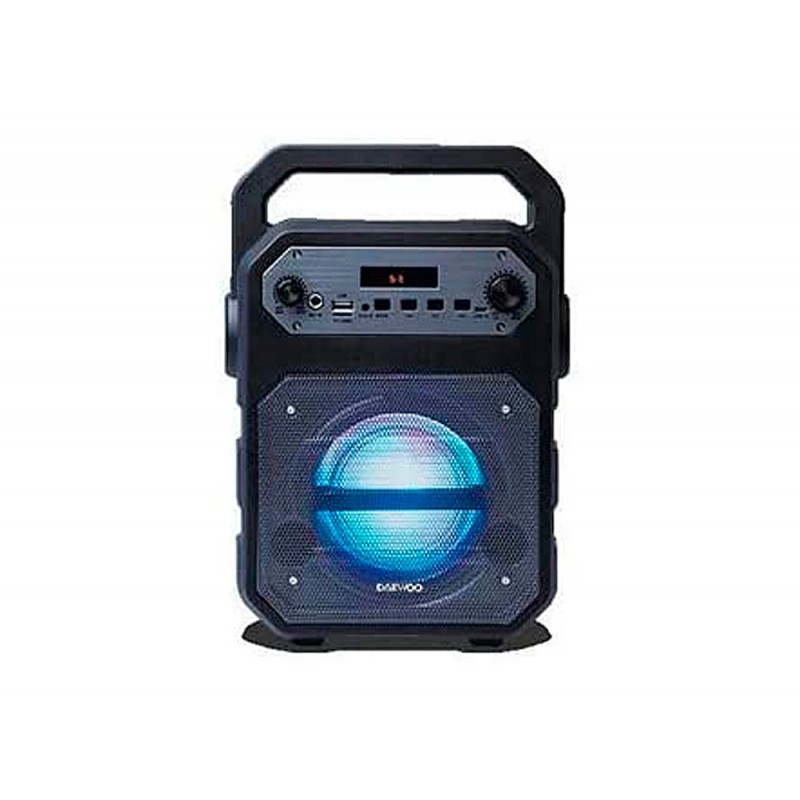 Altavoz daewoo portatil dsk 345b microfono con cable luces led radio fm usb entrada jack micro sd