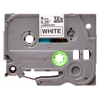 Cinta q connect tze 221 blanco negro 9mm longitud 8 mt