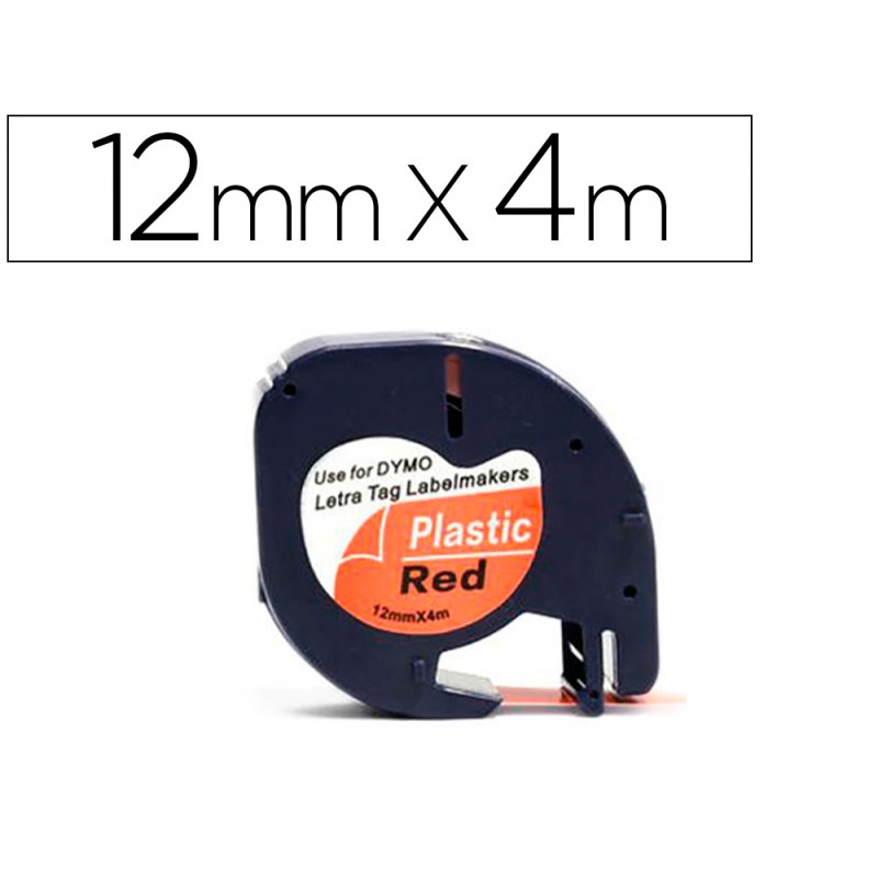 Cinta q connect 12mm x 4mt negro rojo cosmico para maquina letratag