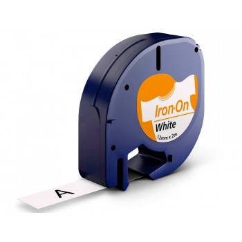 Cinta q connect 12mm x 2mt negro blanco para ropa para maquina letratag