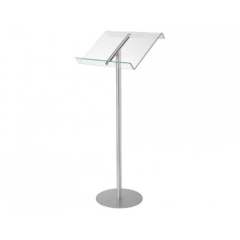 Atril portadocumentos de suelo deflecto soporte aluminio y trial acrilico tintado verde 500x1140x355 mm