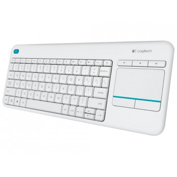 Teclado logitech k400 plus inalambrico touch pad blanco
