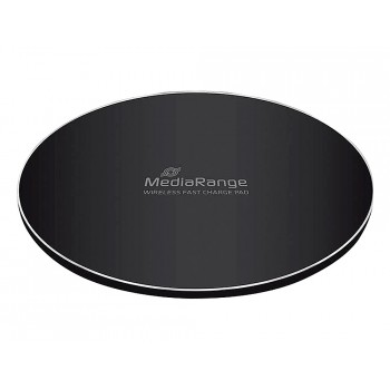 Cargador inalambrico mediarange para smartphones compatible carga rapida qi color negro