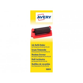 Rodillo entintador avery para etiquetadora pl1 8 y pl2 18 color negro caja de 5 unidades