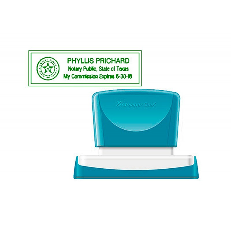 Sello x stamper quix personalizable color verde medidas 22x69 mm q 18