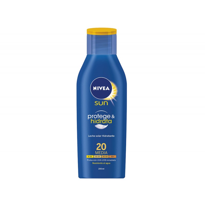 Bronceador nivea leche proteccion fp20 resistente al agua bote de 200 ml