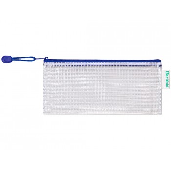 Bolsa multiusos tarifold pvc 250x115 mm apertura superior con cremallera portaboligrafo y correa color azul