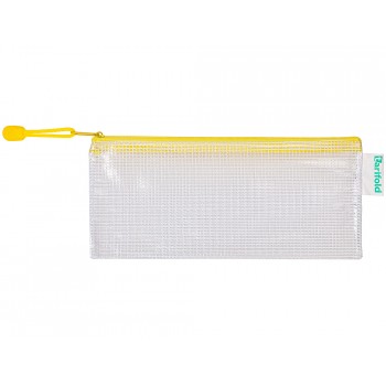 Bolsa multiusos tarifold pvc 250x115 mm apertura superior con cremallera portaboligrafo y correa color amarillo
