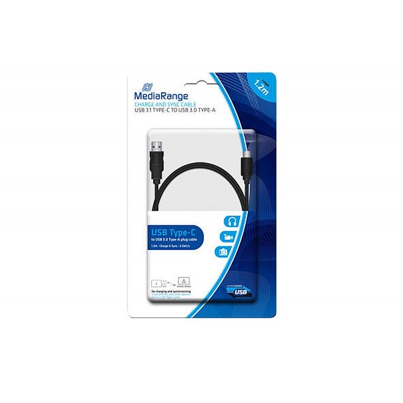 Cable usb 31 tipo c a usb 30 tipo a mediarange longitud del cable 12 mt negro