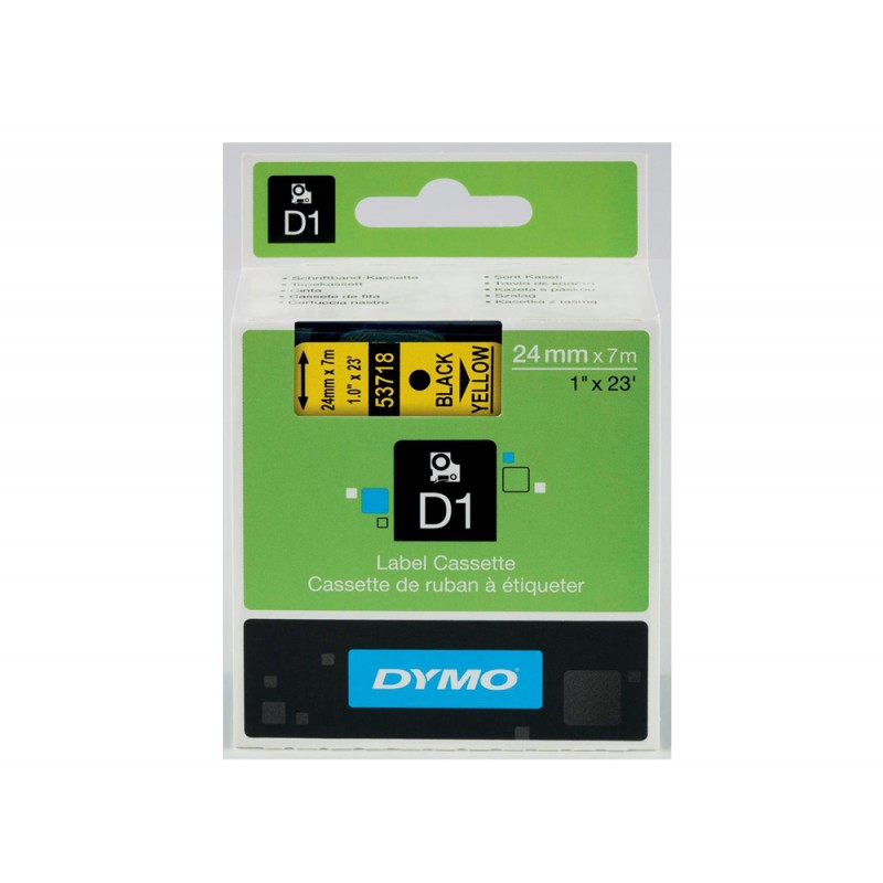 Cinta dymo 1000 negro amarillo 24 mm x 7 m d1