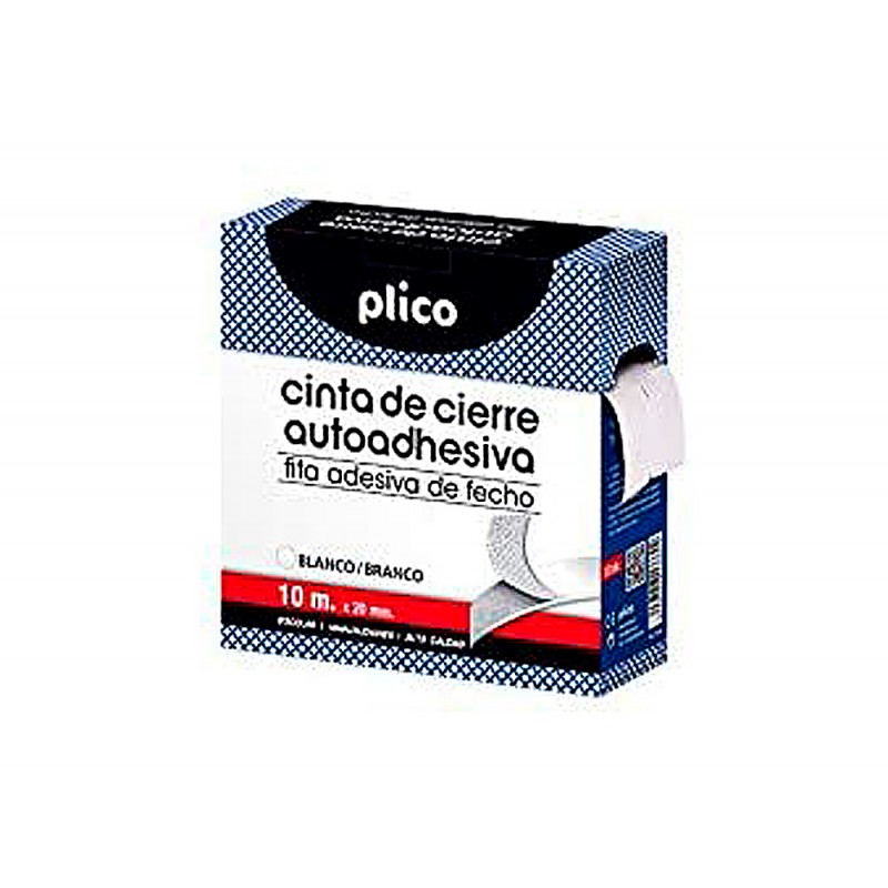 Cinta de cierre adhesiva plico velcro blanco 20mm x 10m