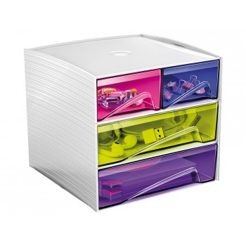 Fichero cajones de sobremesa cep mycube 4 cajones poliestireno multicolor 186x185x175 mm