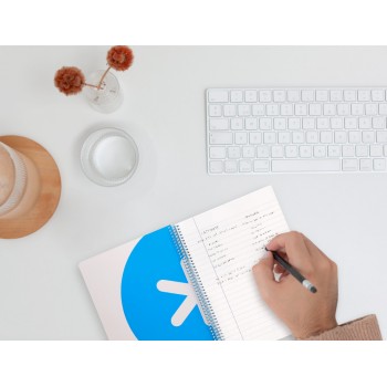 Cuaderno espiral liderpapel a5 antartik tapa dura 80h 100 gr horizontal con margen color rosa fluor