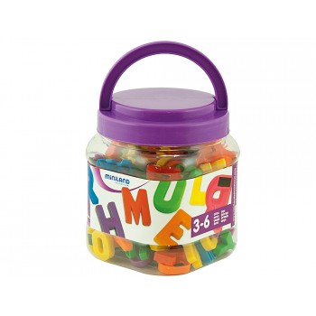Juego miniland letras mayusculas magneticas bote de 154 piezas