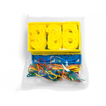 Juego miniland numeros para coser 7 cm 40 piezas 20 cordones
