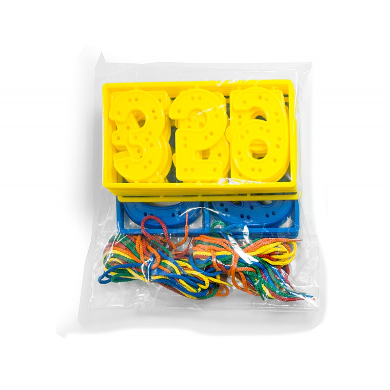 Juego miniland numeros para coser 7 cm 40 piezas 20 cordones