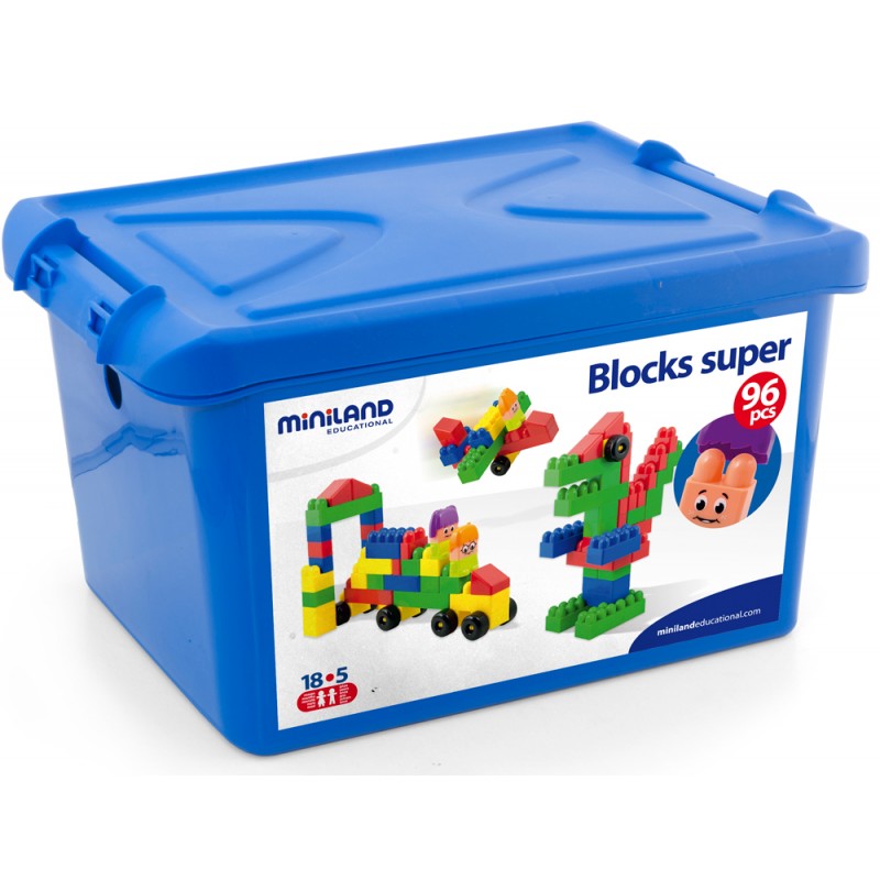 Juego miniland super blocks 96 piezas