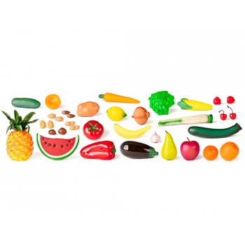 Juego miniland frutas hortalizas y frutos secos 36 piezas