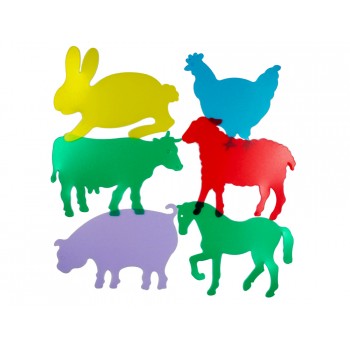 Juego plantillas flexibles henbea animales de granja medidas 15x21 cm set 6 unidades