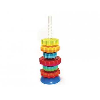 Juego discos spin again fat brain bicolor con base reversible y tubo con rosca 6 unidades colores surtidos