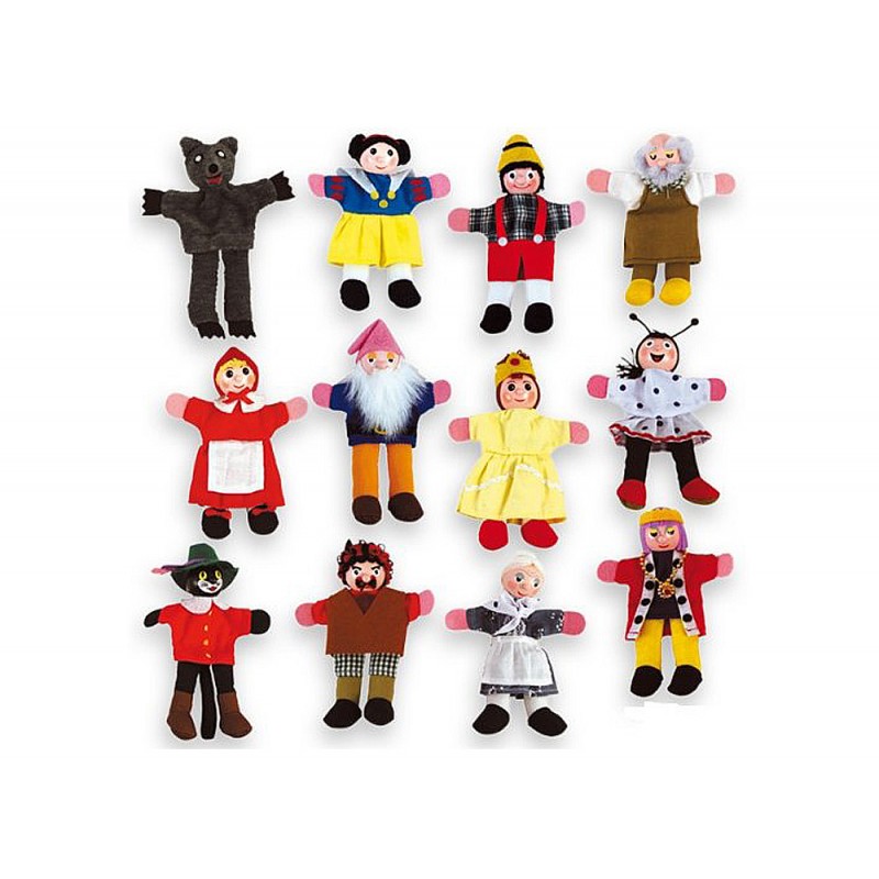 Juego andreutoys marioneta de mano personajes cuentos infantiles surtidos 30cm caja de 12 unidades