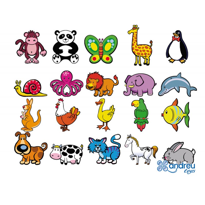 Juego andreutoys animalitos magneticos 8 cm caja de 20 unidades surtidas 206x19x45 cm