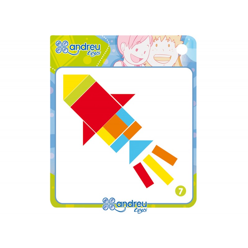 Juego andreutoys formas geometricas colores 42 piezas 24 plantillas 286x286x38 cm