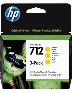 HP 712 Amarillo Pack de 3 Cartuchos de Tinta Originales -...