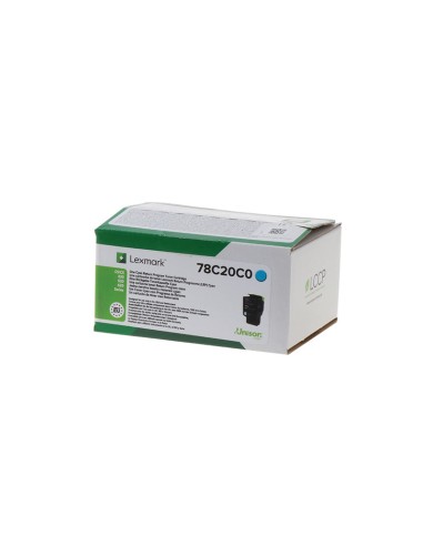 Lexmark CS421/CS521/CS622/CX421/CX522/CX622/CX625 Cyan Cartucho de Toner Original - 78C20C0