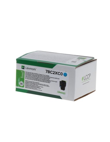 Lexmark CS421/CS521/CS622/CX421/CX522/CX622/CX625 Cyan Cartucho de Toner Original - 78C2XC0/78C2XCE