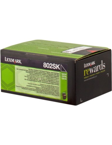 Lexmark CX310/CX410/CX510 Negro Cartucho de Toner Original - 80C2SK0/80C2SKE/802SK