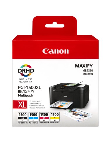 Canon PGI1500XL Pack de 4 Cartuchos de Tinta Originales - 9182B004/9182B010