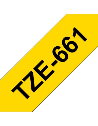 Brother TZe661 Cinta Laminada Generica de Etiquetas - Texto negro sobre fondo amarillo - Ancho 36mm x 8 metros