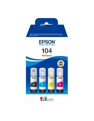 Epson 104 Pack de 4 Botellas de Tinta Originales - C13T00P640