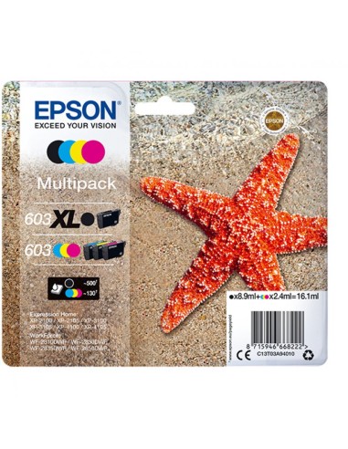 Epson 603XL/603 Pack de 4 Cartuchos de Tinta Originales - C13T03A94010