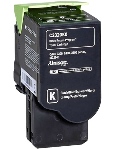 Lexmark C2325/C2425/C2535/MC2325/MC2425/MC2535/MC2640 Negro Cartucho de Toner Original - C2320K0