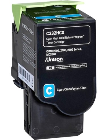 Lexmark C2325/C2425/C2535/MC2325/MC2425/MC2535/MC2640 Cyan Cartucho de Toner Original - C232HC0