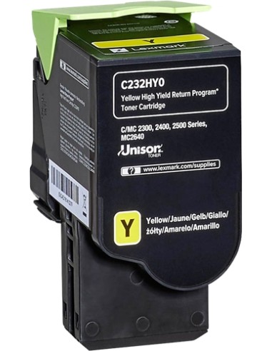 Lexmark C2325/C2425/C2535/MC2325/MC2425/MC2535/MC2640 Amarillo Cartucho de Toner Original - C232HY0