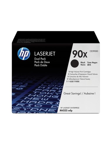 HP CE390X Negro Pack de 2 Cartuchos de Toner Originales - 90X