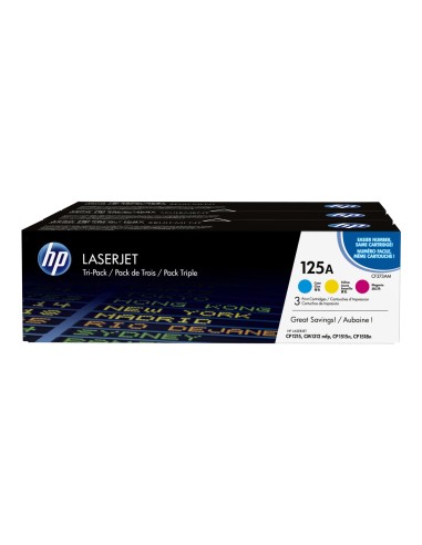 HP CB541A/CB542A/CB543A Pack de 3 Cartuchos de Toner Originales - 125A