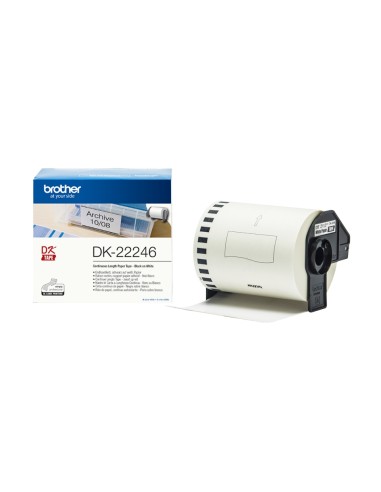 Brother DK22246 - Etiquetas Originales de TamaÃ±o personalizado - Ancho 103mm x 30,48 metros - Texto negro sobre fondo blanco