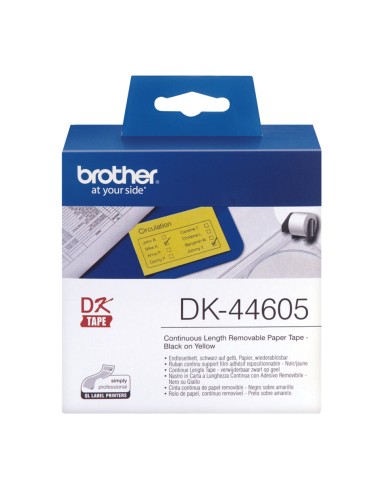 Brother DK44605 - Etiquetas Removibles Originales de TamaÃ±o personalizado - Ancho 62mm x 30,48 metros - Texto negro sobre fond