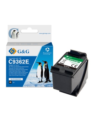 G&G HP 336 Negro Cartucho de Tinta Remanufacturado - Reemplaza C9362EE