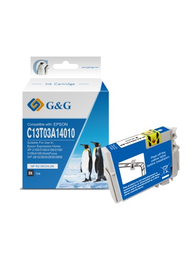 G&G Epson 603XL Negro Cartucho de Tinta Pigmentada Generico - Reemplaza C13T03A14010/C13T03U14010