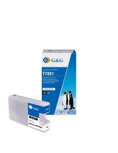 G&G Epson T7891/T7901/T7911 Negro Cartucho de Tinta Generico - Reemplaza 13T789140/C13T79014010/C13T79114010