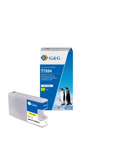 G&G Epson T7894/T7904/T7914 Amarillo Cartucho de Tinta Generico - Reemplaza C13T789440/C13T79044010/C13T79144010
