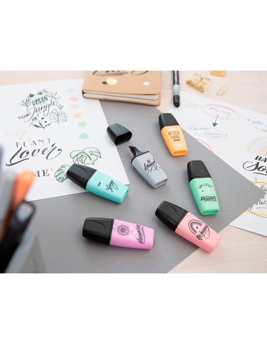 Rotulador stabilo boss mini pastel love estuche de 3 unidades pizca de menta rubor rosa toque de turquesa