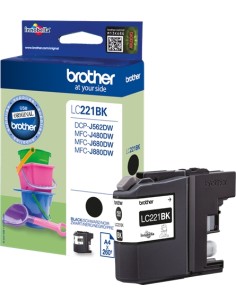 Brother LC221 Negro Cartucho de Tinta Original - LC221BKBP