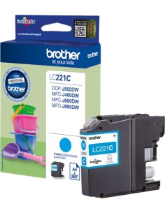 Brother LC221 Cyan Cartucho de Tinta Original - LC221CBP